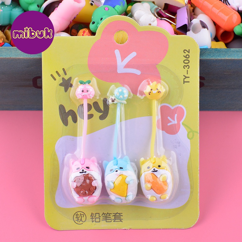Nắp đậy bút chì dễ thương set 3 nắp hình con cú