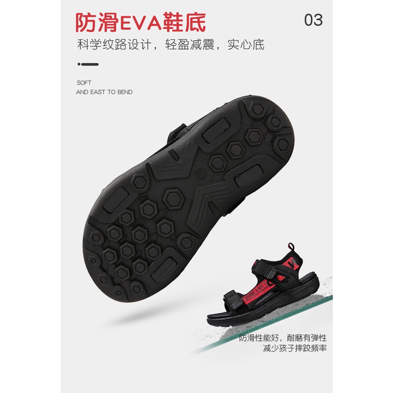 Dép Quai Hậu Bé Trai Siêu Nhẹ, Dép Sandal Bé Trai Đi Học Quai Dán Kháng Khuẩn Size Đại 28-41