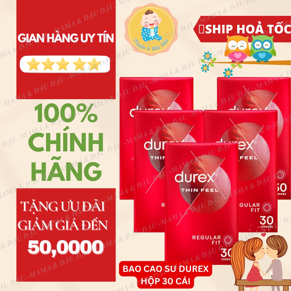 [Úc] Bao Cao Su DUREX THIN FEEL mỏng hơn - Hộp 30 viên