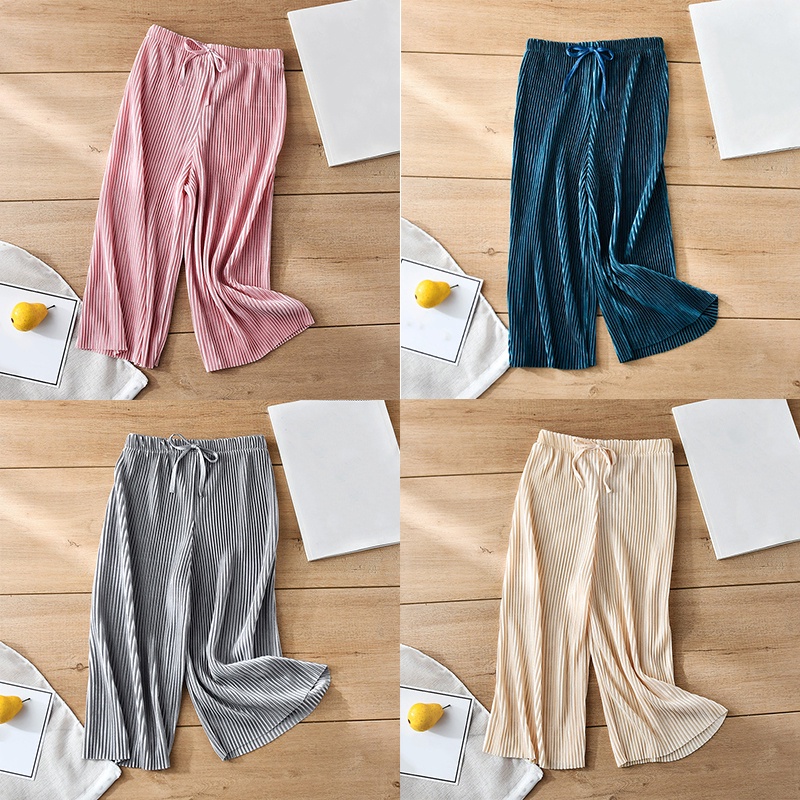 Sun baby Quần Dệt Kim Mỏng Thoáng Khí Mùa Hè Phiên Bản Mới Hàn Quốc Cho Nữ