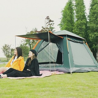 Lều cắm trại cực lớn phù hợp 6 đến 8 người, khung lều chắc chắn, hoàn toàn tự động bật mở như cái ô, không cần lắp dựng