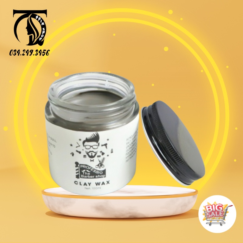 Sáp vuốt tóc Clay Wax trắng siêu giữ nếp và dễ dàng tạo kiểu - Phiên bản Barber