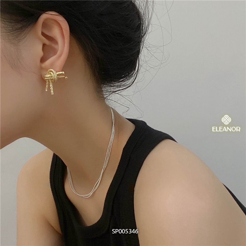 Bông tai nữ chuôi bạc 925 Eleanor Accessories hình nút thắt phong cách cá tính phụ kiện trang sức 5346