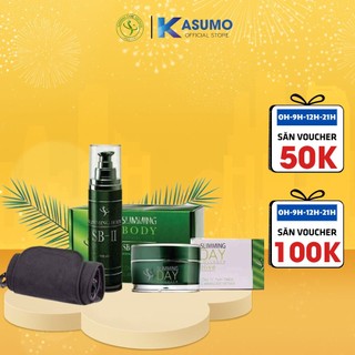 Combo bộ đai ủ nóng cải tiến slimming body sbii & kem tan mỡ mờ rạn slimming day collagen