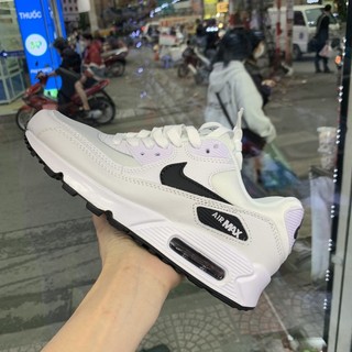 |HT SNEAKER| Giày Nik AirMax 90 White Logo Black