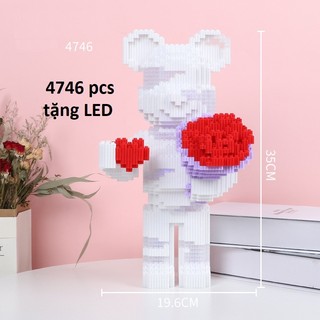 Lắp Ráp Mô Hình Bearbrick Lego Cỡ Lớn Kích Thước 55cm