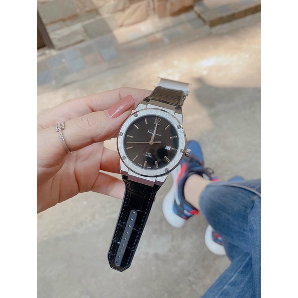 Đồng Hồ Nam Salvatore Ferragamo F80 Classic Dây Da Cao Su Màu Nâu FM120 - Size 41mm - Máy Quartz