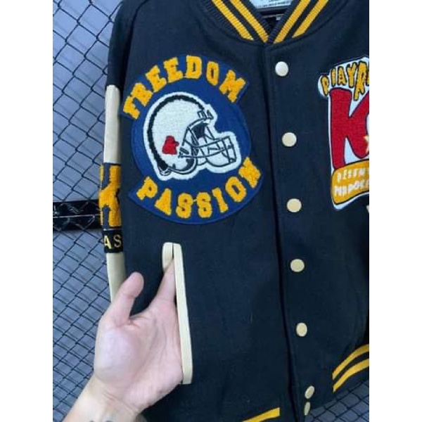 Varsity 11KN chuần authentic- form Crop - varsity jacket old school - vintage form âu