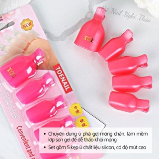 Kẹp ủ phá gel móng chân set 5 cái Nghi Thảo Nails
