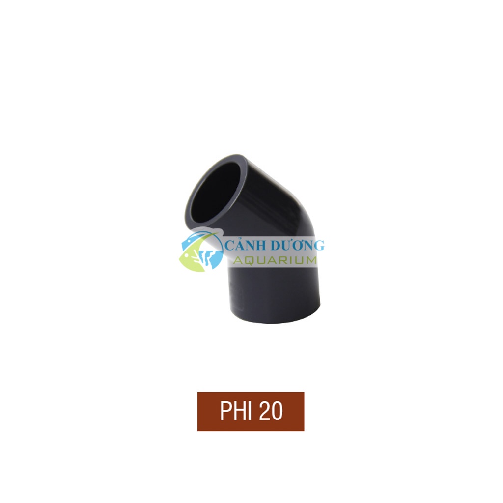 Co góc màu đen ĐEN U-PVC 45 độ  Phi 32-25-20 chuyên dùng cho hồ cá