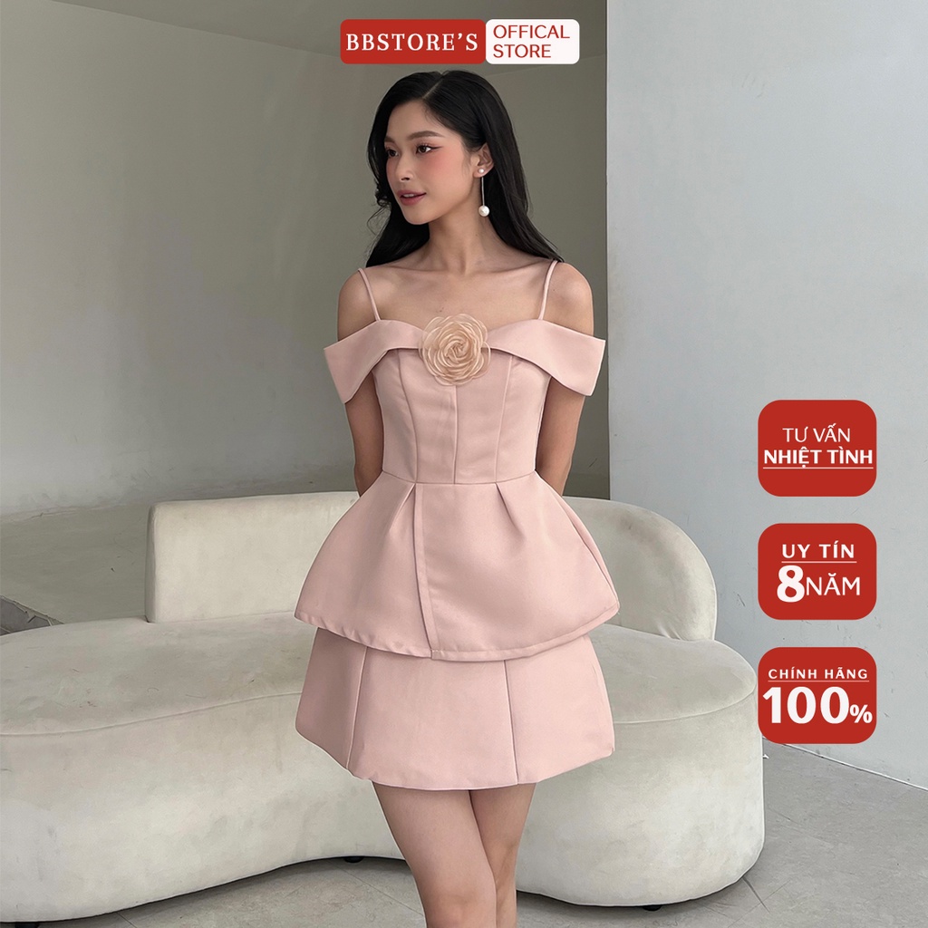 BBSTORE'S Áo Peplum Hai Dây Trễ Vai  (không kèm tag hoa) -A1734