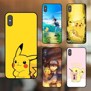Ốp lưng điện thoại iPhone X, Xs viền đen Pikachu Pokemon