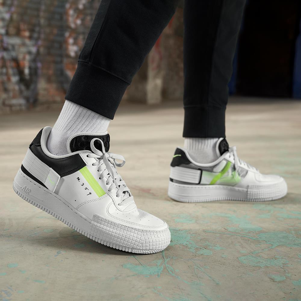 Giày Air Force 1 Type White Barely Volt, size 39-42-44, real 2hand