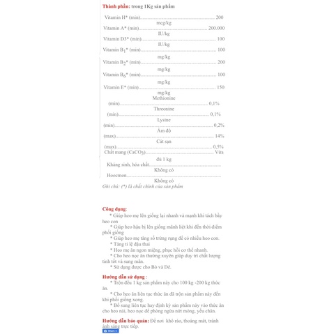 SINGA Mau lên giống cho heo, trâu, bò