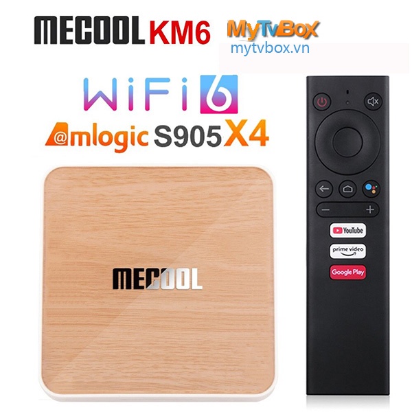 Tivi Box Mecool KM6 Deluxe RAM 4G Bộ Nhớ 64G Chứng Chỉ Google Hỗ trợ Wifi6 BT1000M