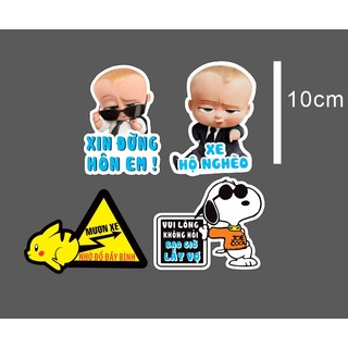 Tem logo dán xe máy hài , dán mọi màu xe