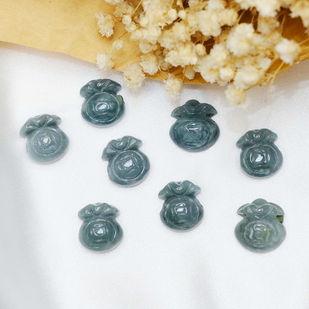 Túi tiền làm ngọc thiên nhiên dùng để xỏ vòng tay đã khoan sẵn lỗ xỏ 2mm UPCARA