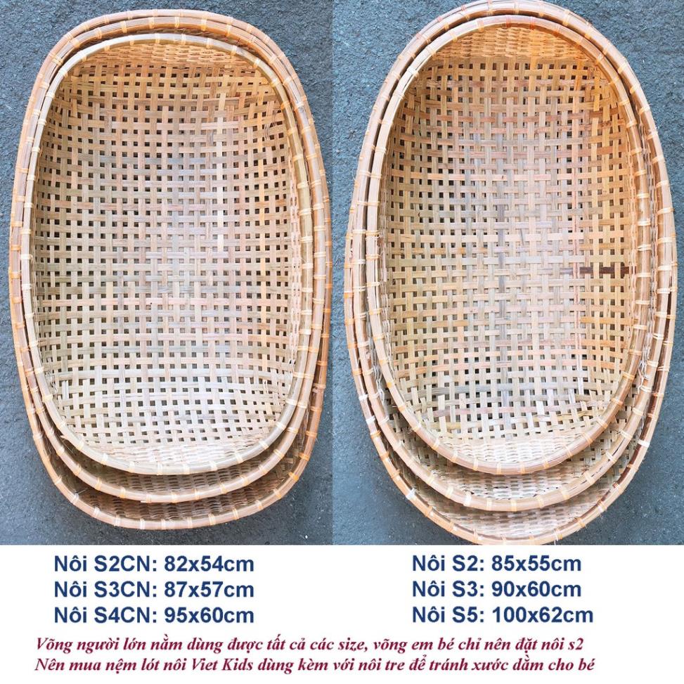 Nôi tre cho bé nằm võng khỏi cong lưng và nệm lót