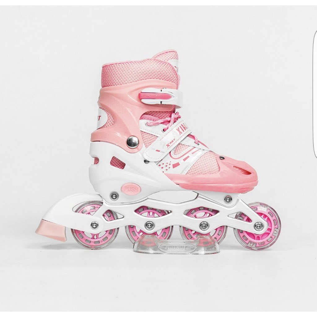 Giày trượt patin cao cấp có 2 bánh phát sáng, Bảo hộ và nón cao cấp, cho trẻ em và người lớn.