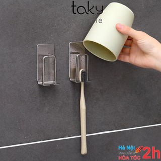 Kệ Inox 304 Không Gỉ, Dán Tường Để Bàn Chải Đánh Răng, Úp Cốc Không Khoan Đục, Sử Dụng Miếng Dán 3M, Sang Trọng, Gọn Đẹp