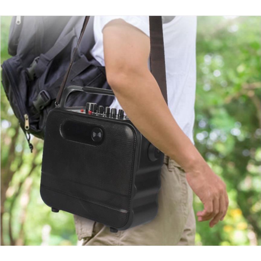 Bộ loa xách tay ONTEKCO YH200 có dây đeo đi du lịch kèm micro không dây công suất 30W