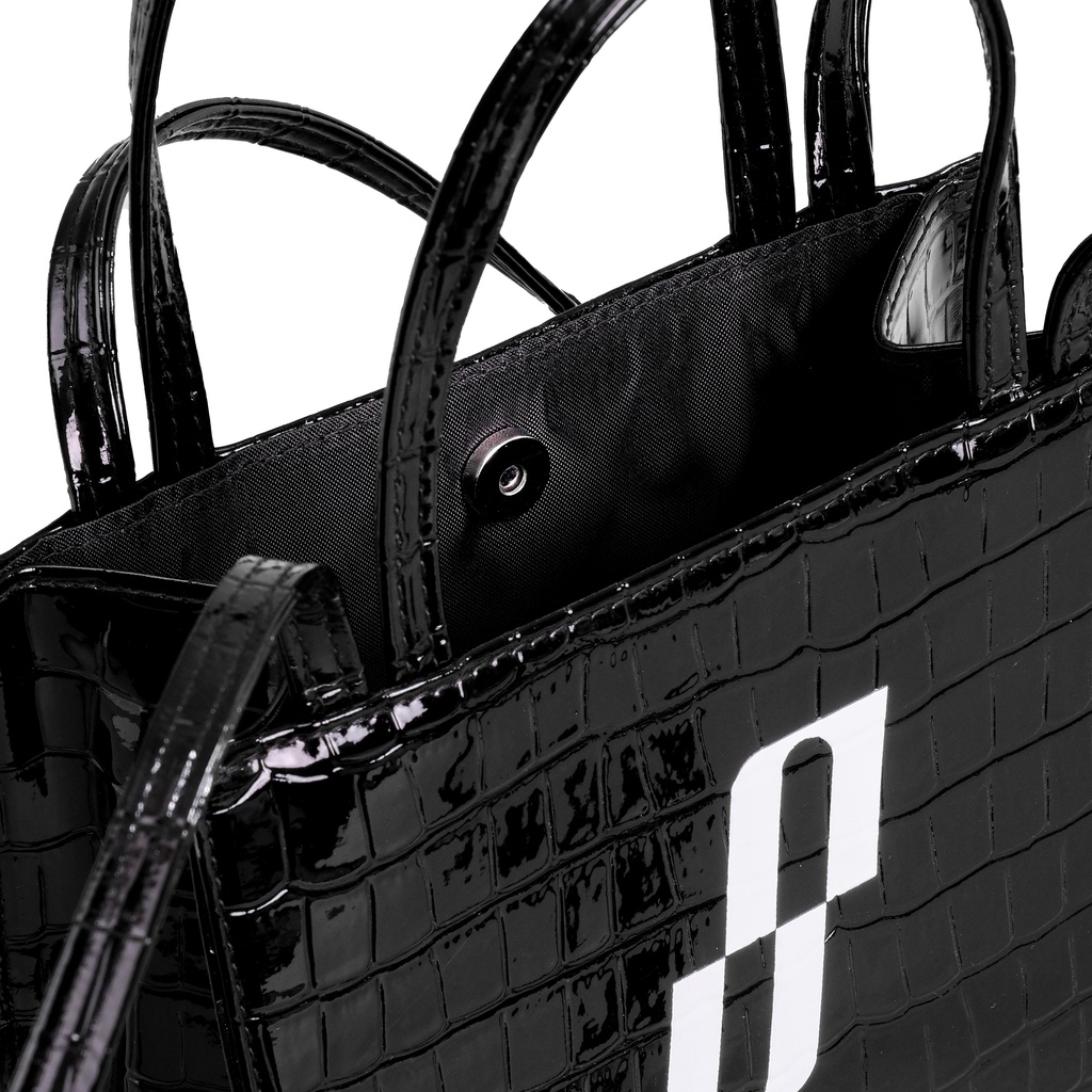 Túi đeo chéo Mini Spoiled quai cầm Da cao cấp chính hãng full box - Đen dập vân