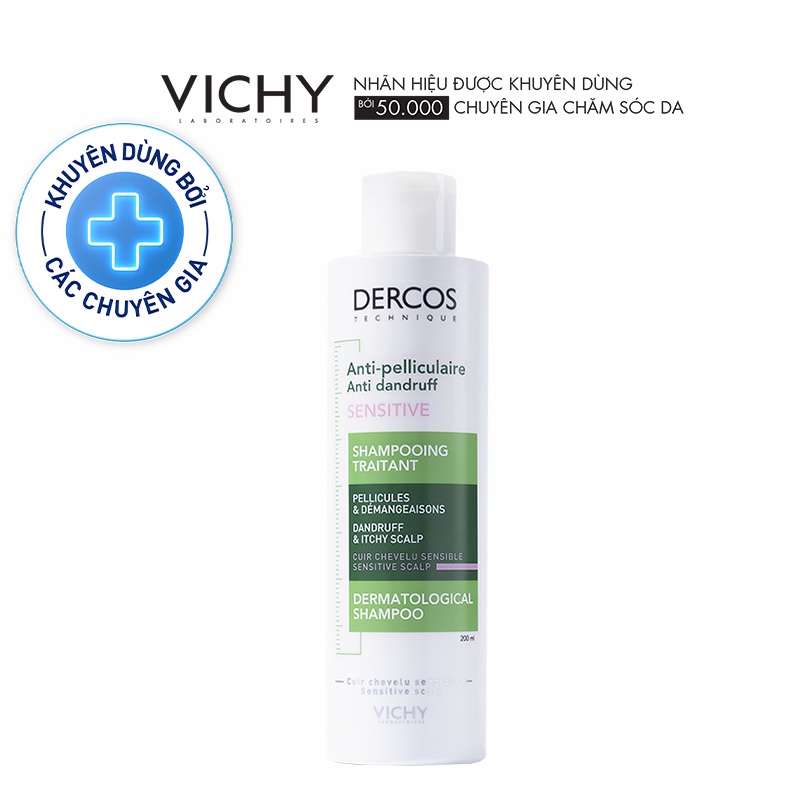 Dầu gội giúp sạch gàu và làm dịu da đầu ngứa - dành cho da nhạy cảm Vichy Dercos AntiPelliculaire 200ml