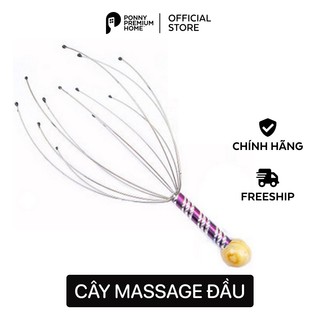 Cây massage đầu gãi đầu hình bạch tuộc 12 châm cứu thư giãn Ponny Premium Home