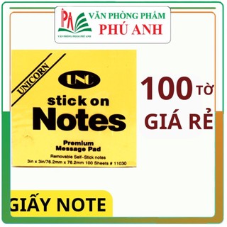Giấy note ghi chú nhiều cỡ - giấy note đánh dấu trang - giấy nhớ set 100 tờ màu vàng