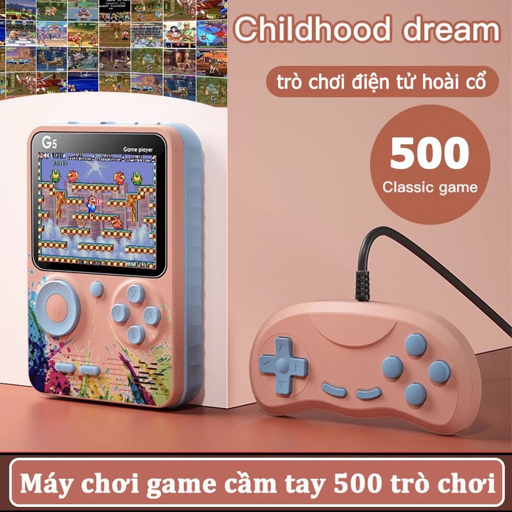 G5 Bảng điều khiển trò chơi cầm tay 500 trong 1 trò chơi Mini di động Red Series Game Máy