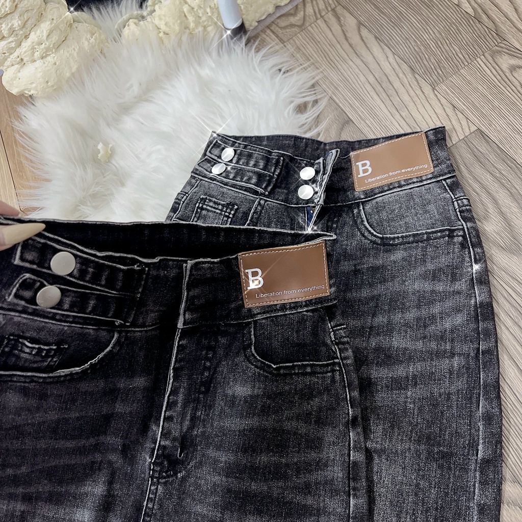 Quần jean nữ lưng cao phối kiểu phong cách trẻ trung, quần bò nữ co giãn skinny ôm dáng siêu đẹp A-T Fashion - MQ519