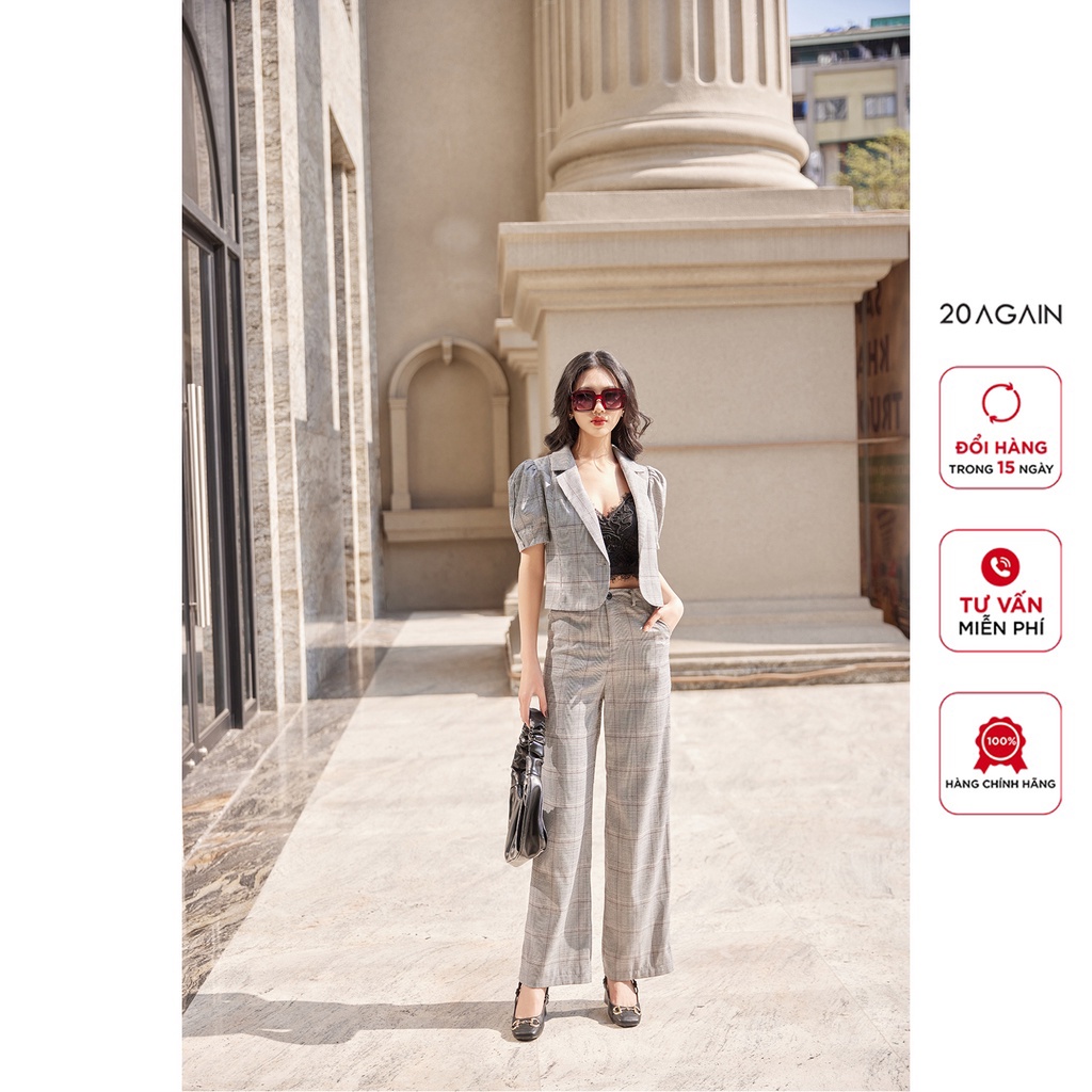 Áo sơ mi công sở nữ 20AGAIN, thiết kế phong cách Hàn Quốc, cao cấp ABA2523