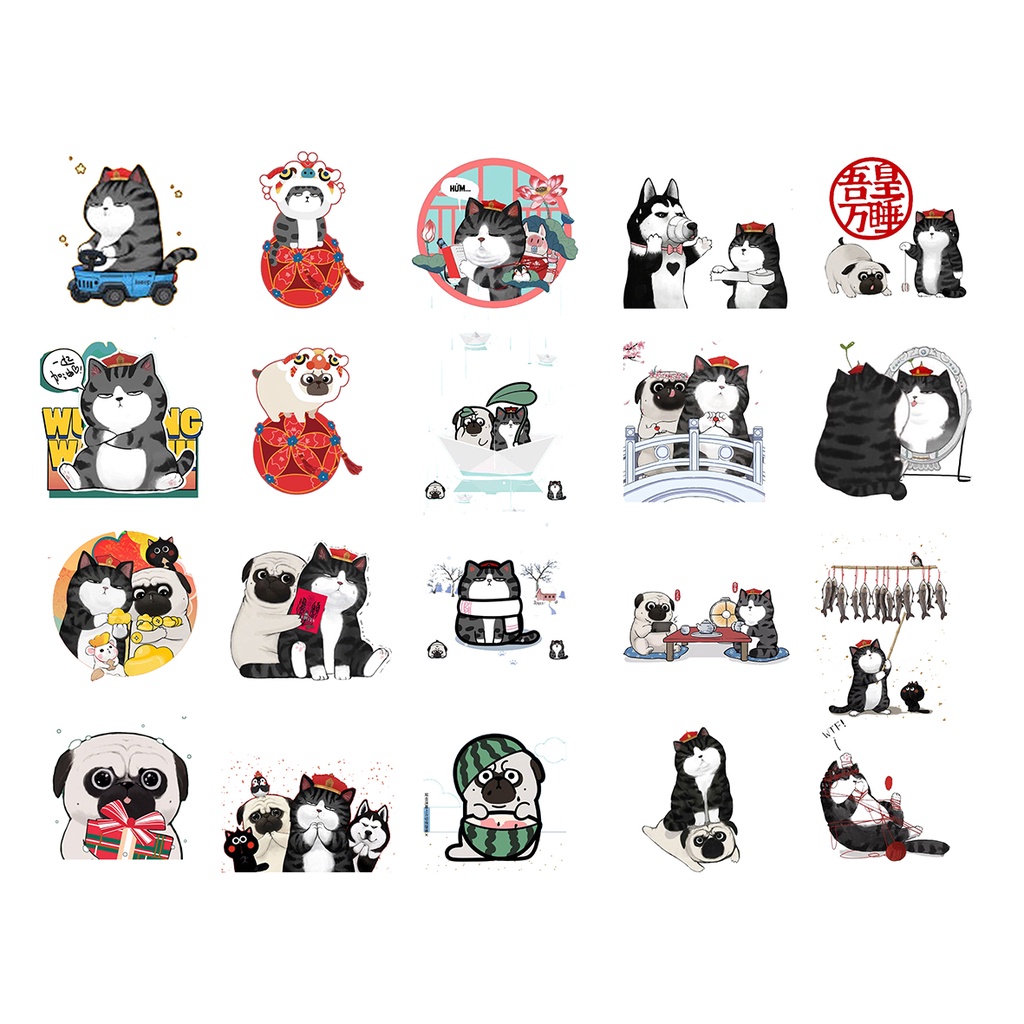 sticker hoàng đế mèo A4 không bế S4A26 cute dễ thương