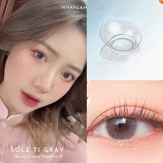 [TẶNG KÈM KHAY] Lens Cận Màu Xám Trong Sole 1T Gray chính hãng Hàn Quốc 14.2mm độ cận từ 0-6