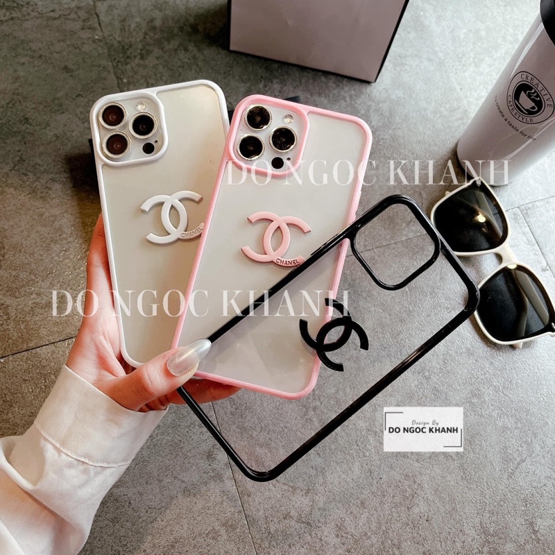 Ốp điện thoại trong suốt đơn giản viền màu Chane