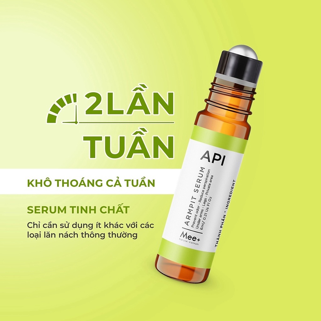 [SET MUA 2 TẶNG 1] Serum Giảm thâm nách, khử mùi hôi nách API Mee Natural 10ml - XANH LÁ