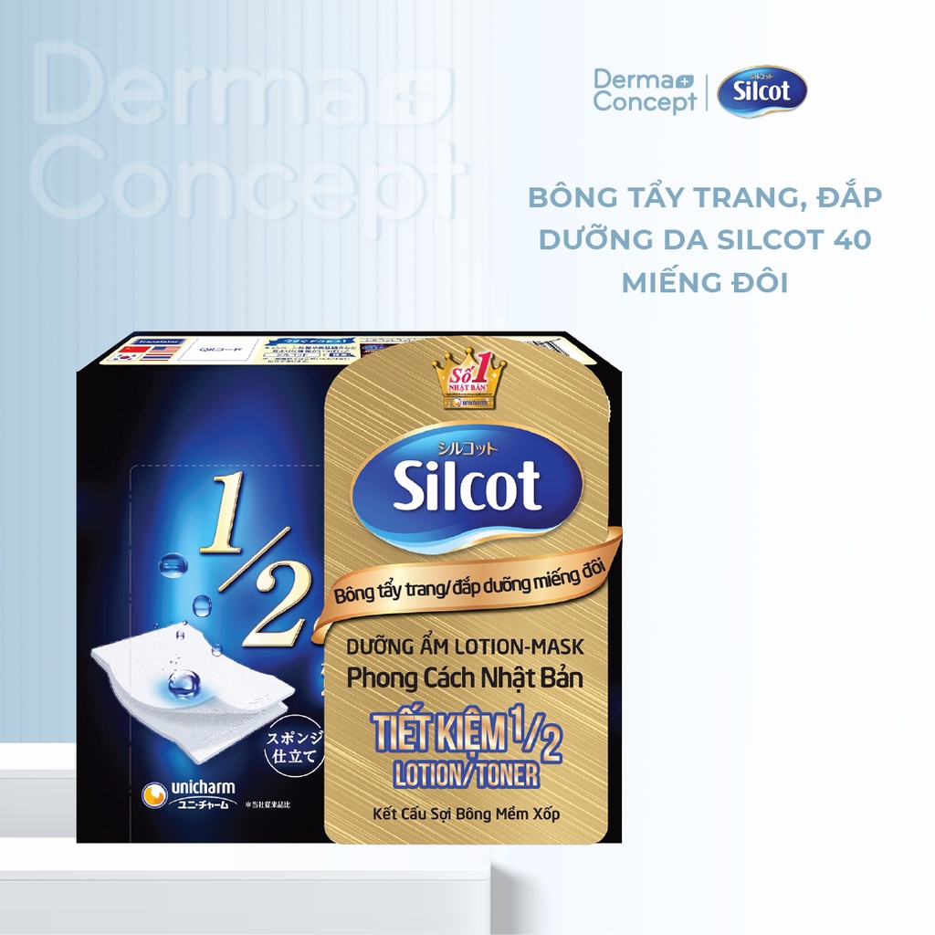 Bông tẩy trang Silcot Nhật Bản siêu mềm mịn, không xơ bông