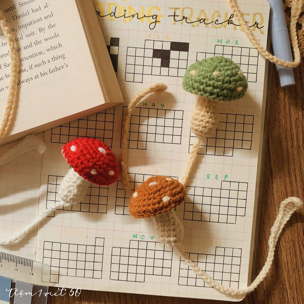 Đánh dấu sách len "Shroom " / Crochet bookmark "Shroom"