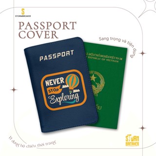 Bao Da Hộ Chiếu STORMBREAKER - Ví Đựng Passport Never Stop Exploring - Thêm Tên Cá Nhân -Màu Sắc Đen-Nâu-Trắng - ATPP108