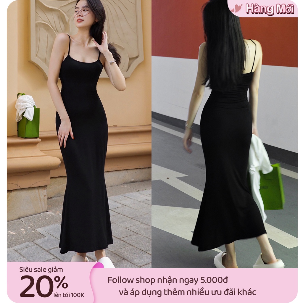 Đầm đuôi cá dài maxi body 2 dây nữ đi dự tiệc đi biển váy dài SN69