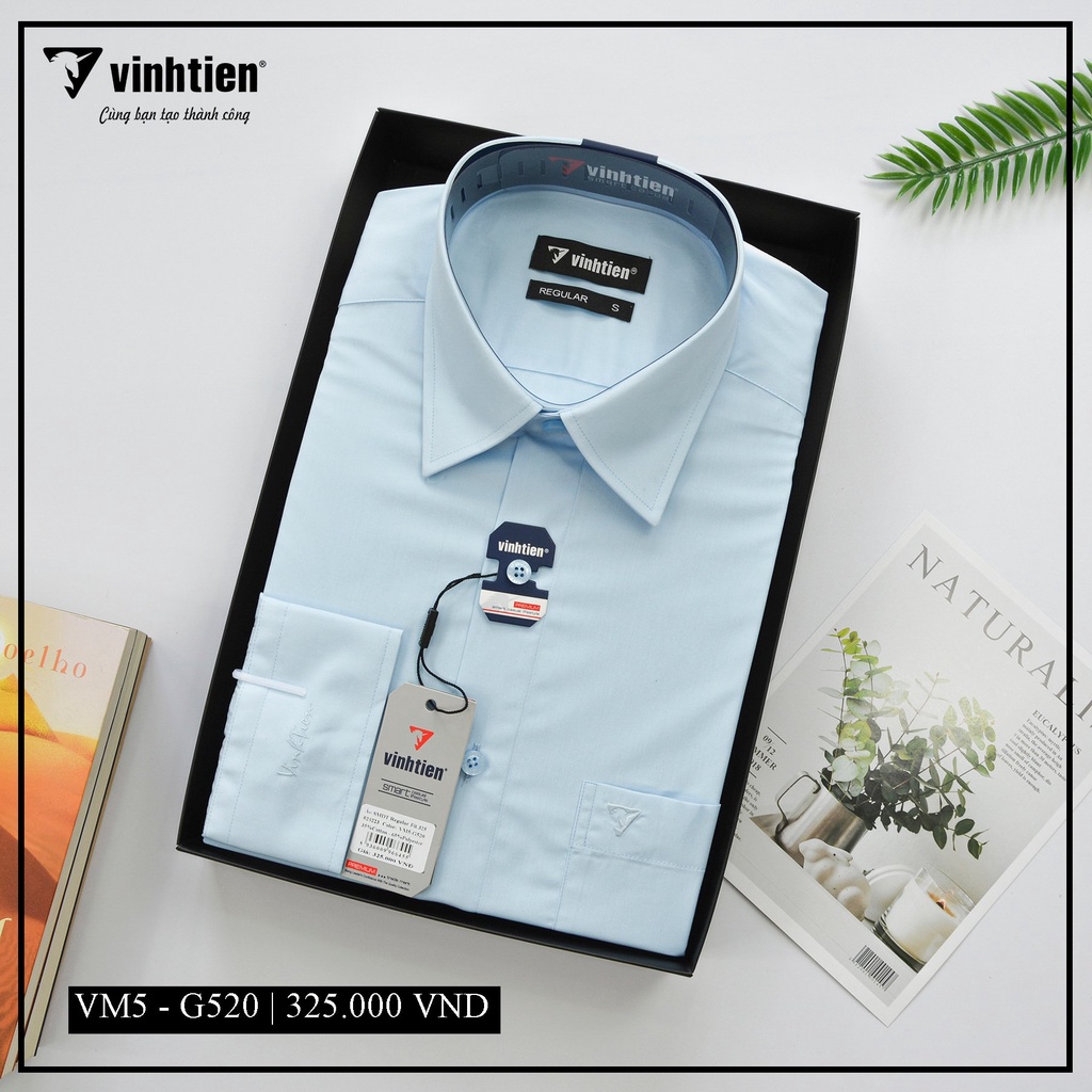 Áo Sơ Mi Dài Tay Trơn Màu Form Regular Vĩnh Tiến 325 - Nhiều Màu