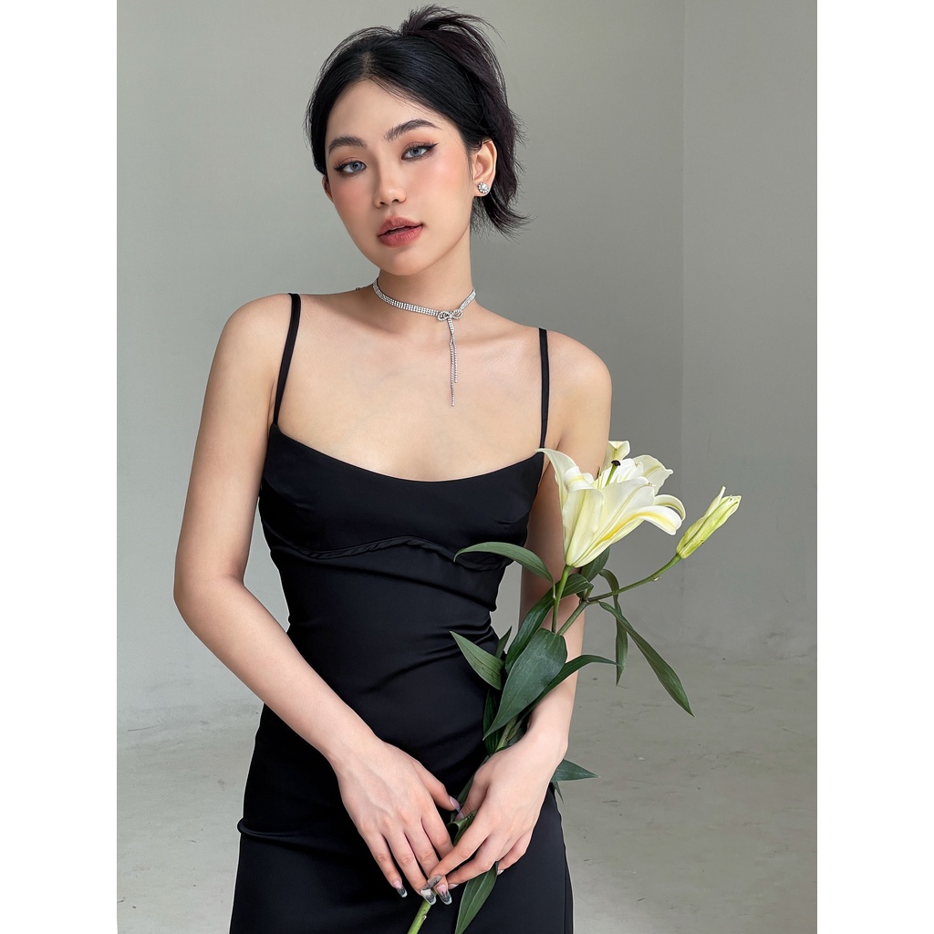 Đầm phi màu đen dài hở lưng - Michela Dress - DEPASS