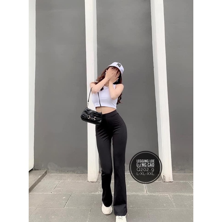 BIGSIZE  QUẦN LOE LEGGING HÁCH DÁNG cân nặng 50kg đến 100kg chất liệu thun pc gen msbigsize