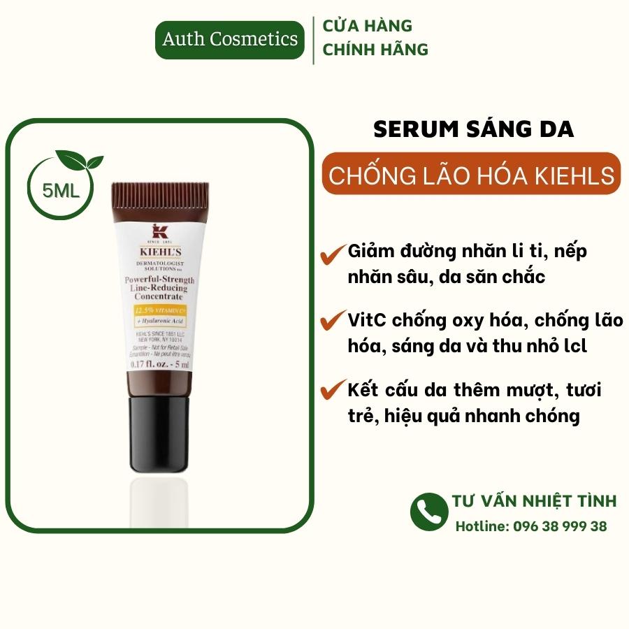 Serum chống lão hoá sáng da Vitamin C Kiehls Powerful-Strength Line-Reducing Concentrate 5ml Giảm Nếp Nhăn săn chắc