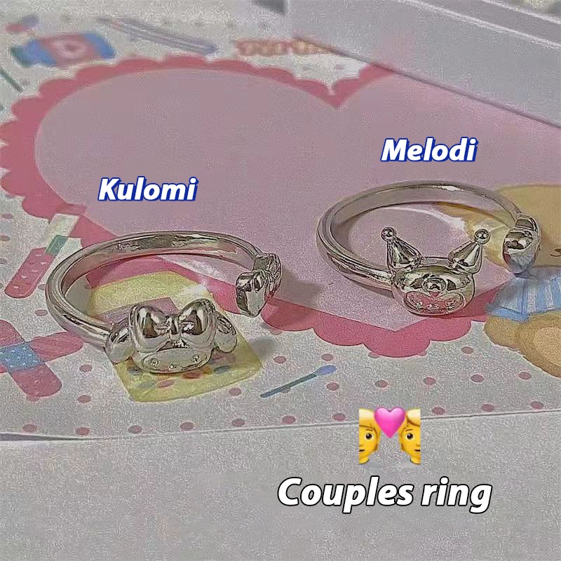 Nhẫn Hở Họa Tiết Hoạt Hình Melody Kuromi Dễ Thương Dùng Làm Quà Tặng