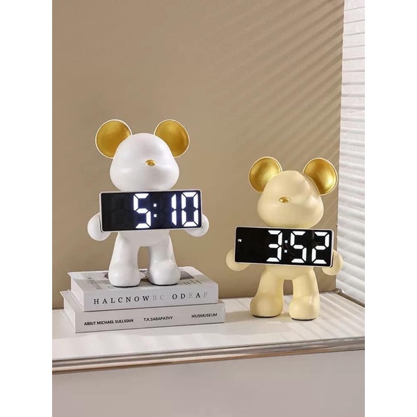 Đồng hồ đèn led hình gấu decor siêu xinh 🕰