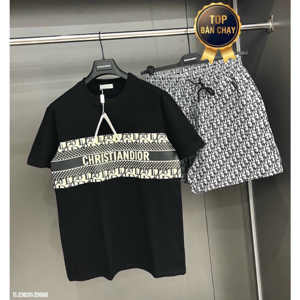 Bộ quần áo thể thao nam mùa hè DIOR, GUCCI cộc tay, bộ hè nam