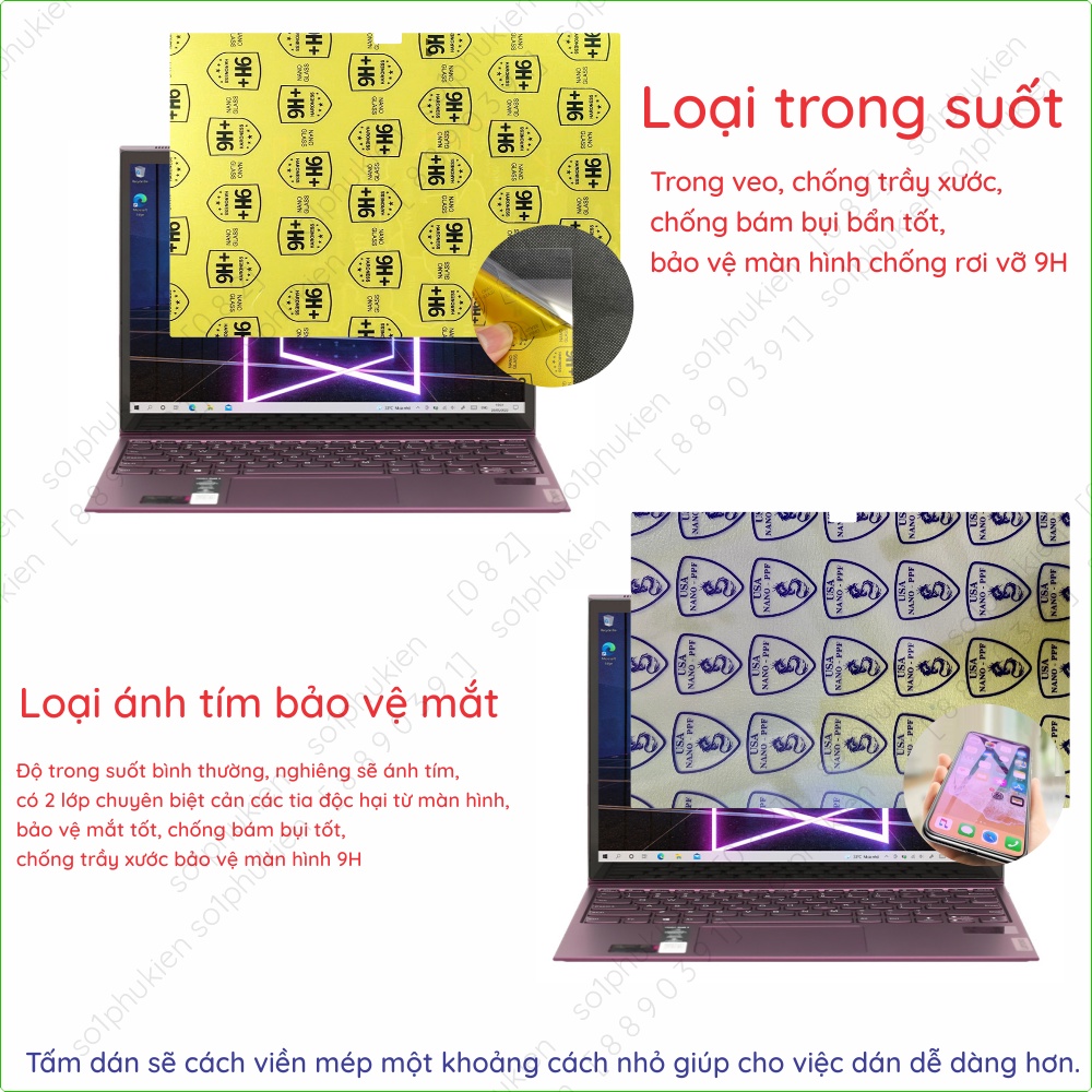 Dán màn hình cường lực Lenovo Yoga Duet 7 13IML05 nano dẻo siêu mỏng trong suốt, nhám, bảo vệ mắt, chống nhìn trộm