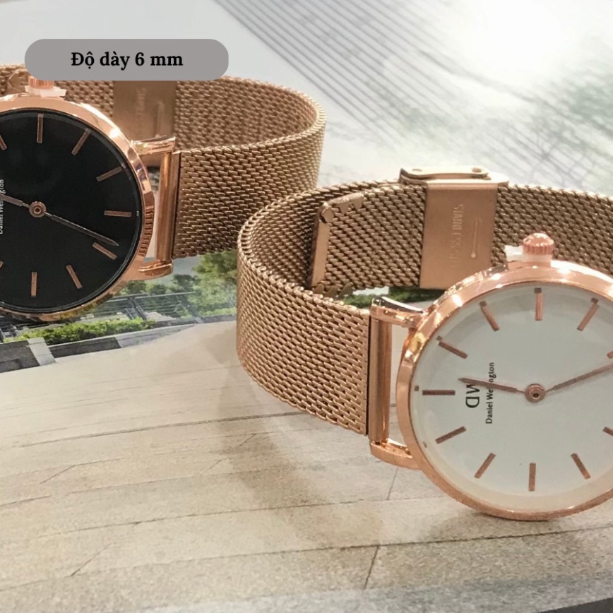 Đồng hồ Daniel Wellington Petite DW0010021 unisex mặt kính Mineral chống xước, chống nước 3 ATM dây thép đeo tay cao cấp