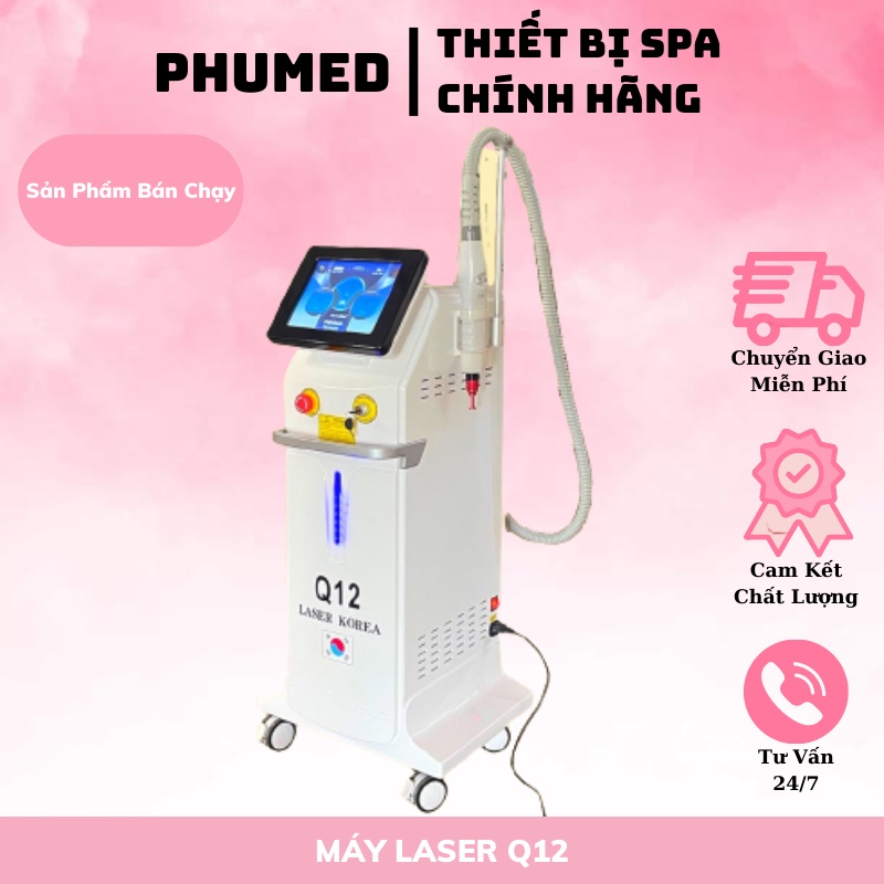 Máy laser Q12 - Máy xóa xăm,xóa nám,xóa tàn nhang bảo hành 24 tháng